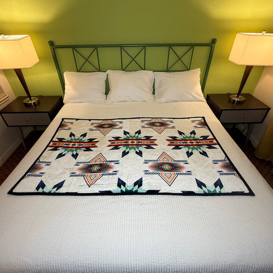 Reversible Mint/White Star Baby Throw Blanket