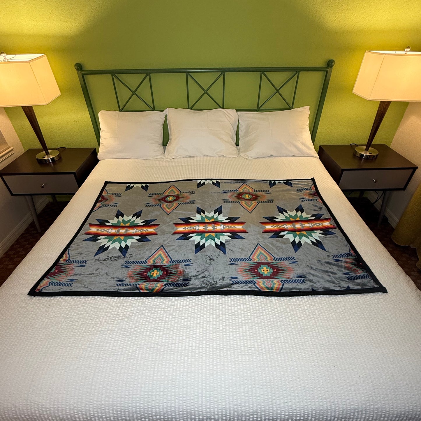 Reversible Grey/Black Star Baby Throw Blanket