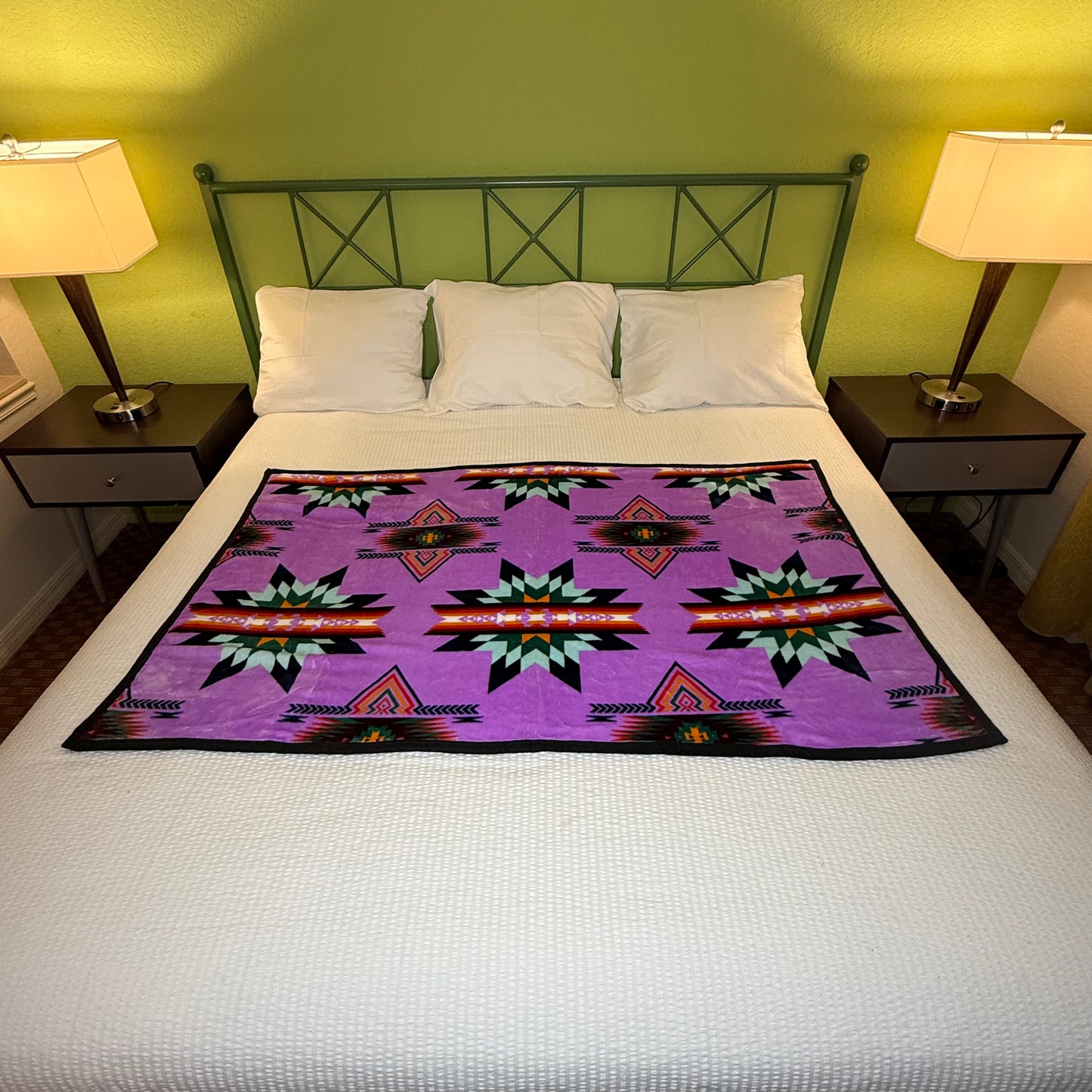 Reversible Lavender/Black Star Baby Throw Blanket