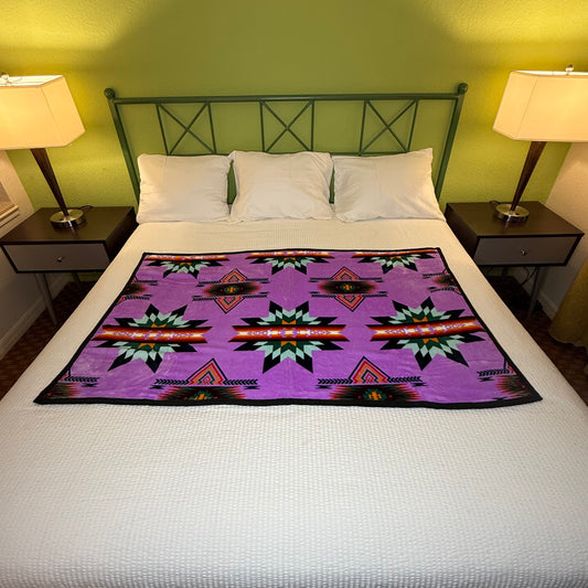 Reversible Lavender/Black Star Baby Throw Blanket