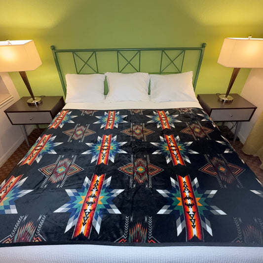 Reversible Sky Blue Star Blanket - TWIN/FULL